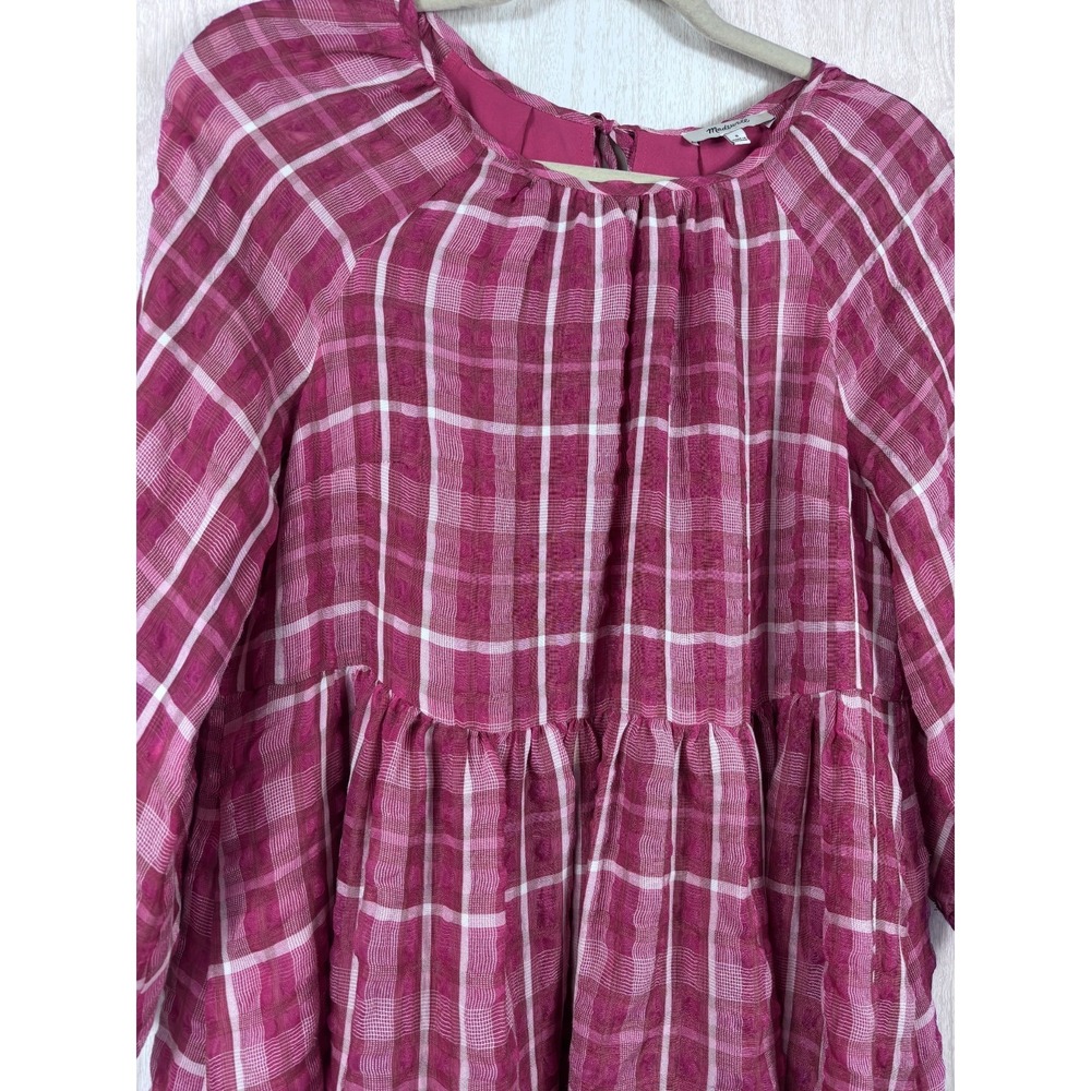 Madewell Pink Mini Dress Womens Small Boho Cottagecore Minimalist Babydoll - Picture 4 of 8